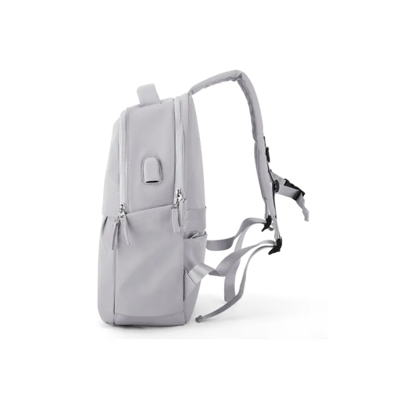 QING QI ZHE Fabric Laptop Bag Travel Bag Backpack Unisex Black/Gray/Blue/Green/Ecru/Purple-31