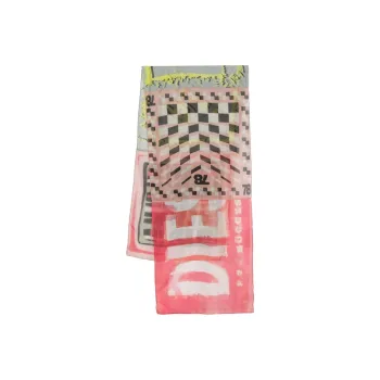DIESEL Semi-sheer Abstract-print Logo Scarf
