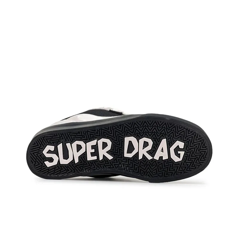LuzaoT SUPER DRAG Puffy Shoes Low Top Skateboard Shoes Unisex Black Gray-5