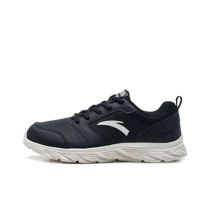 Anta Running Collection Wear Resistant Low Top Running Shoes Men's Black White-0