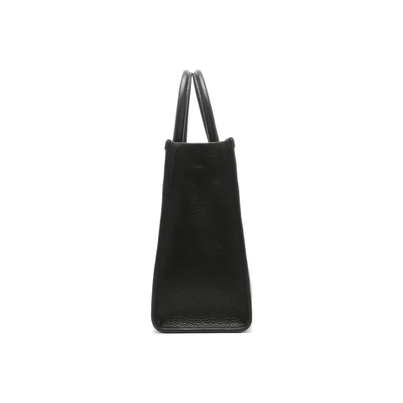 Furla Grained Cow Leather Tote Bag Shopping Bag Shoulder Bag Crossbody Bag Handbag Medium Size Women's Black-3