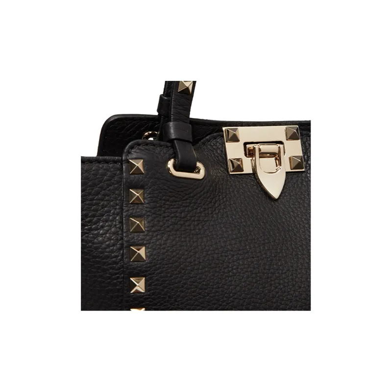 Valentino ROCKSTUD Grain Calfskin Shoulder Bag, Crossbody Bag, Handbag Mini Women's Black-3