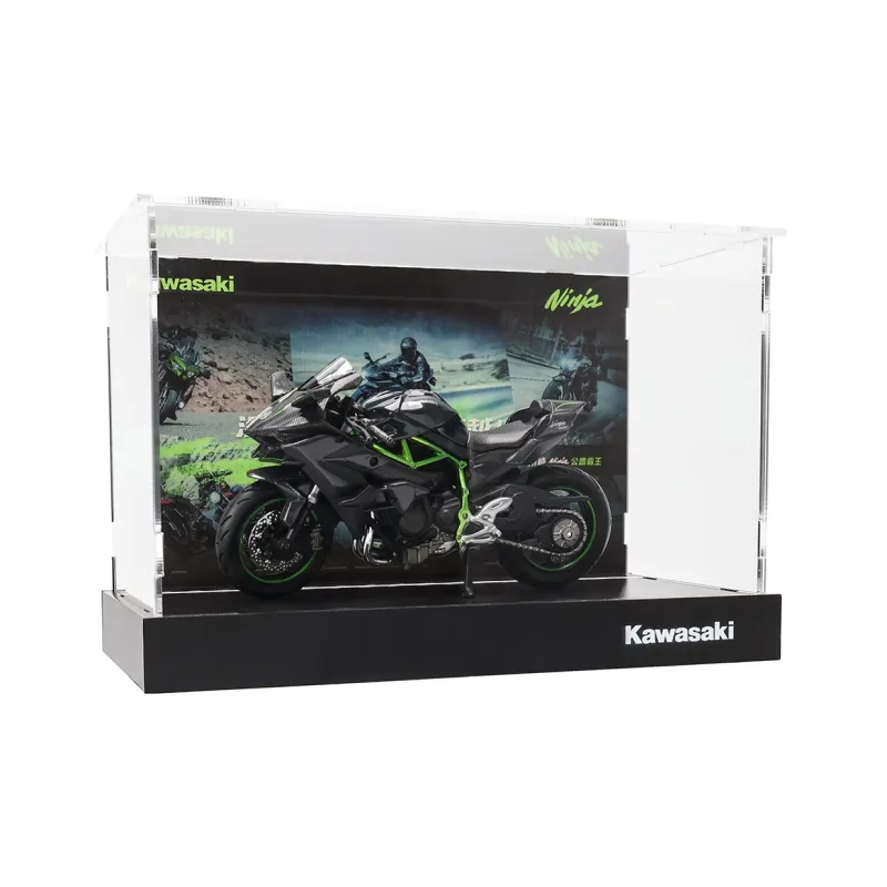 Whales Fall In The Tide Of Play Kawasaki H2R+Garage Acrylic Display Case Model Accessories-0