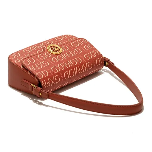 GXFMOD Genuine Leather Shoulder Bag, Crossbody Bag Trumpets Women's Red & Yellow-2