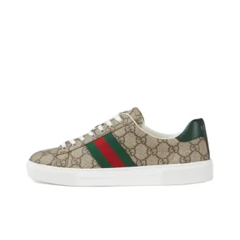 GUCCI Ace Gg Crystal Canvas Web Beige Women's