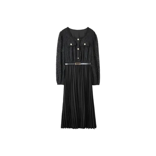 FANQIN Long-Sleeved Dresses Women's Black