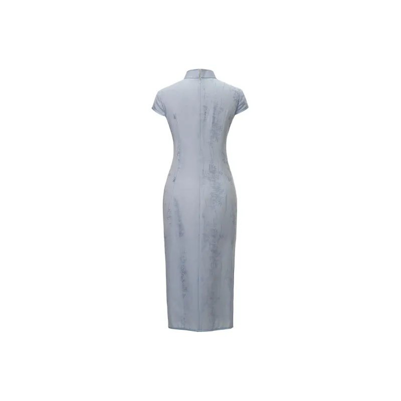 Clothes Cut By Time Cheongsam Women's Peacock Blue-1