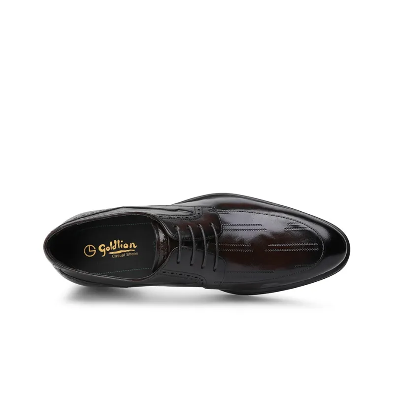 GOLDLION Dress Shoes Men Low Top Black/Brown-7