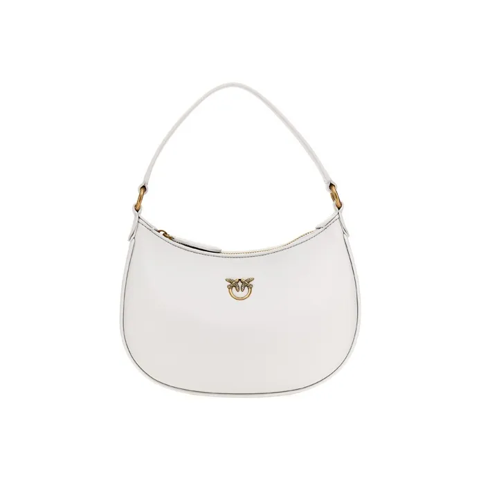PINKO Half Moon Series Calfskin Handbag Shoulder Bag Mini Women's Gray-0