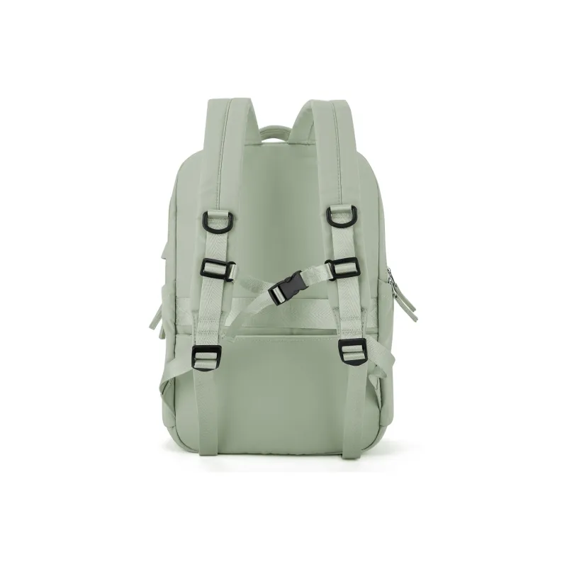 QING QI ZHE Fabric Laptop Bag Travel Bag Backpack Unisex Black/Gray/Blue/Green/Ecru/Purple-26