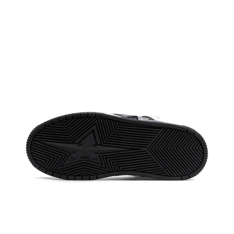 PENTAGONAL HEART Five-Pointed Heart Star-Stomping Dream Collection Skateboard Shoes Unisex White Black-4