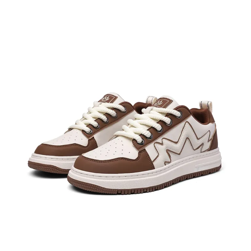 LM Creative Chao 1.0 Anti-Slip Wear-Resistant Low-Top Skateboard Shoes Unisex White Chocolate-2