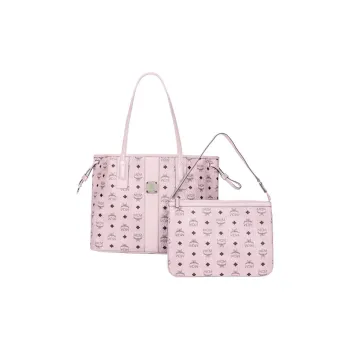 MCM Liz Visetos Artificial Leather Combo Bag Tote Bag Shopping Bag Shoulder Bag Handbag Large Size Women's Nude Pink