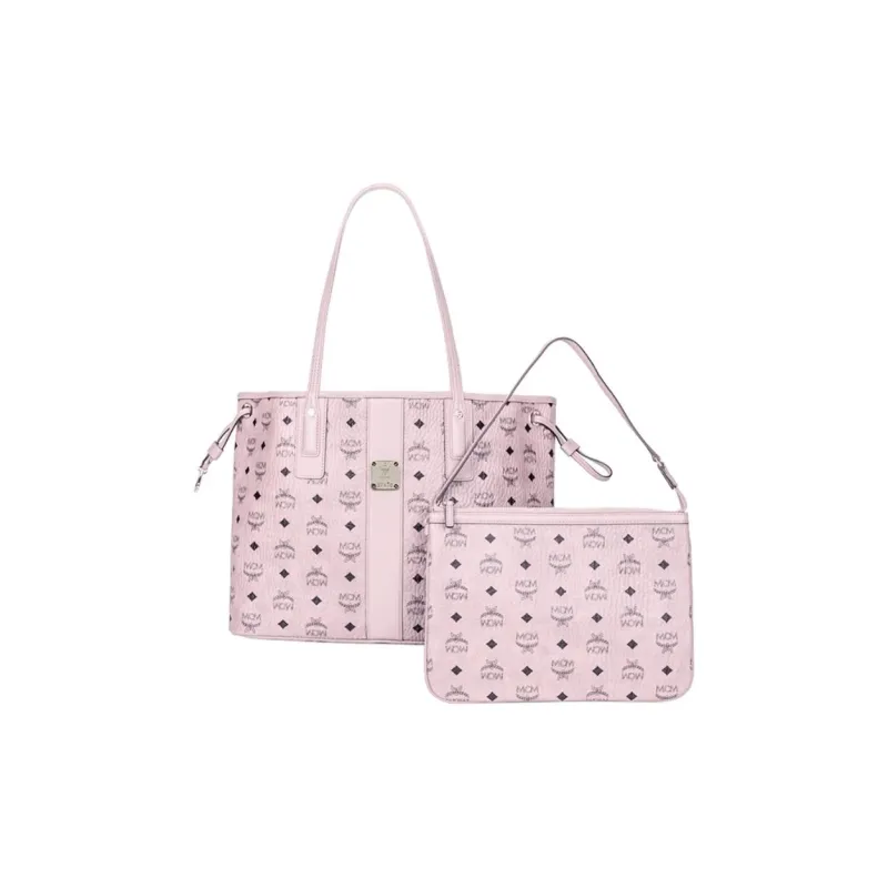 MCM Liz Visetos Artificial Leather Combo Bag Tote Bag Shopping Bag Shoulder Bag Handbag Large Size Women's Nude Pink-0