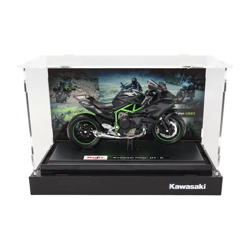 Whales Fall In The Tide Of Play Kawasaki H2R+Garage Acrylic Display Case Model Accessories-2