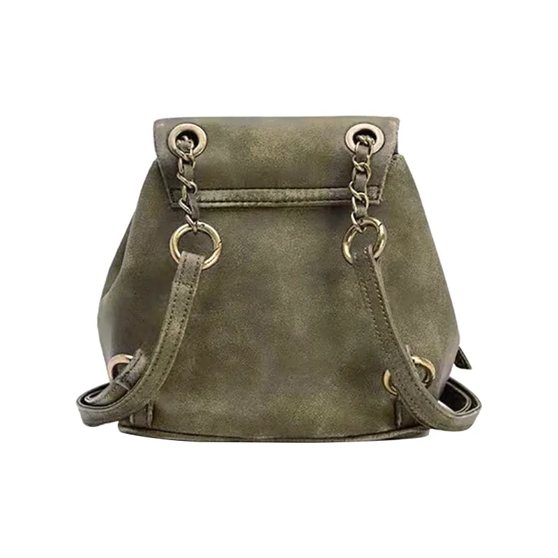 UNITE STAR PU Cortex Handheld Backpack Medium Size Women's Gray Green-3