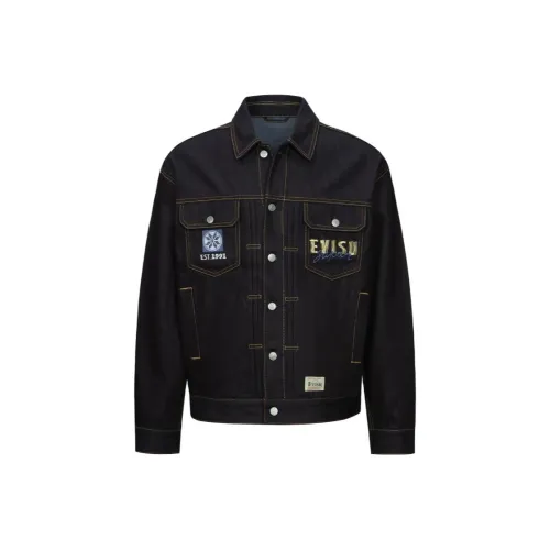 EVISU Denim Jackets Men Dark Blue