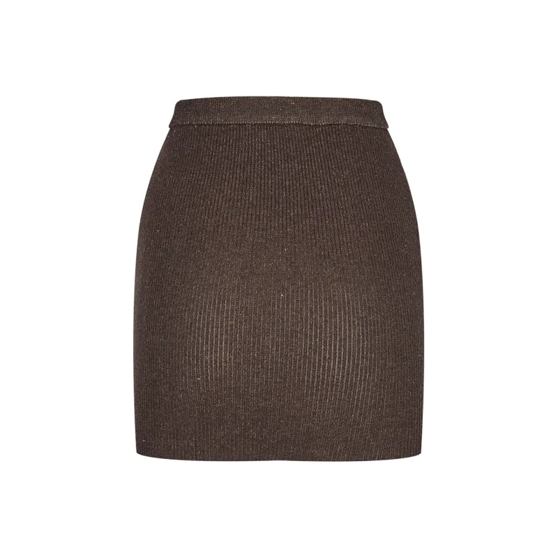 AZEPAM Casual Short Skirts Women's Brown-1