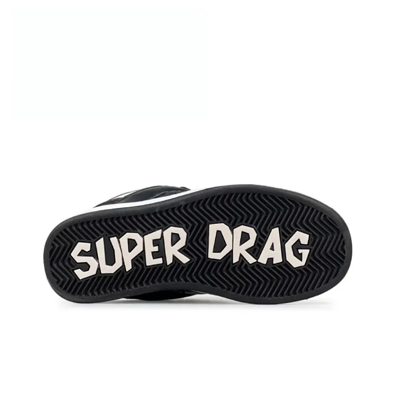 LuzaoT SUPER DRAG Puffy Shoes Anti Slip Wear Resistant Low Top Skateboard Shoes Unisex Black White-5