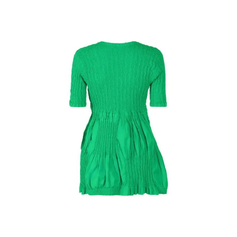 ISSEY MIYAKE Short-Sleeved Dresses Women's Green-1