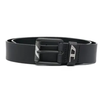 DIESEL Bent Logo Plaque Buckle Belt