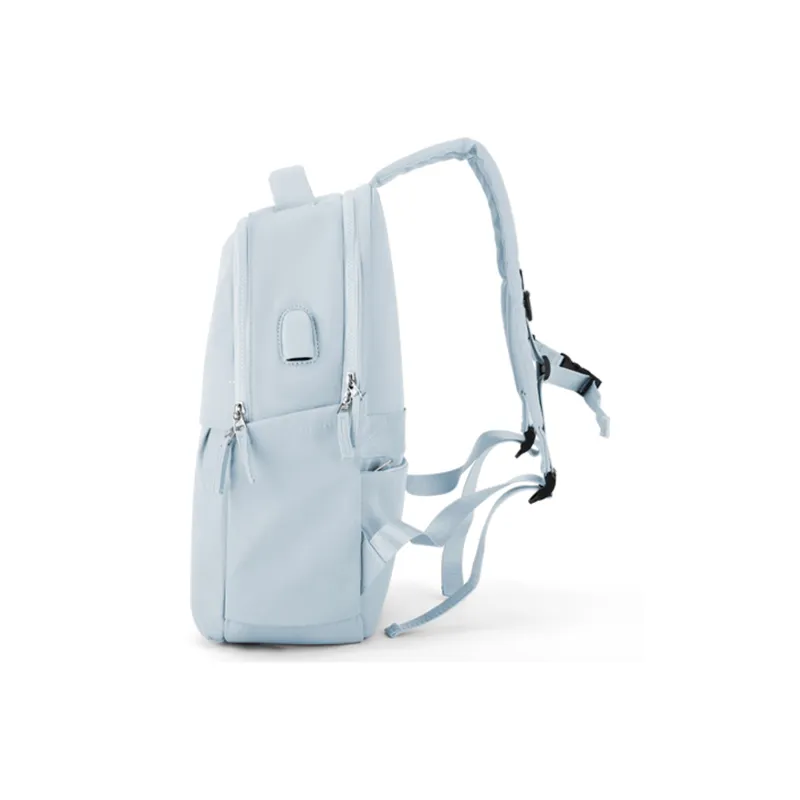 QING QI ZHE Fabric Laptop Bag Travel Bag Backpack Unisex Black/Gray/Blue/Green/Ecru/Purple-17