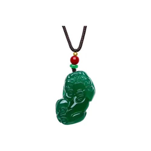 Cuiya Golden Building Jade Pendants Unisex