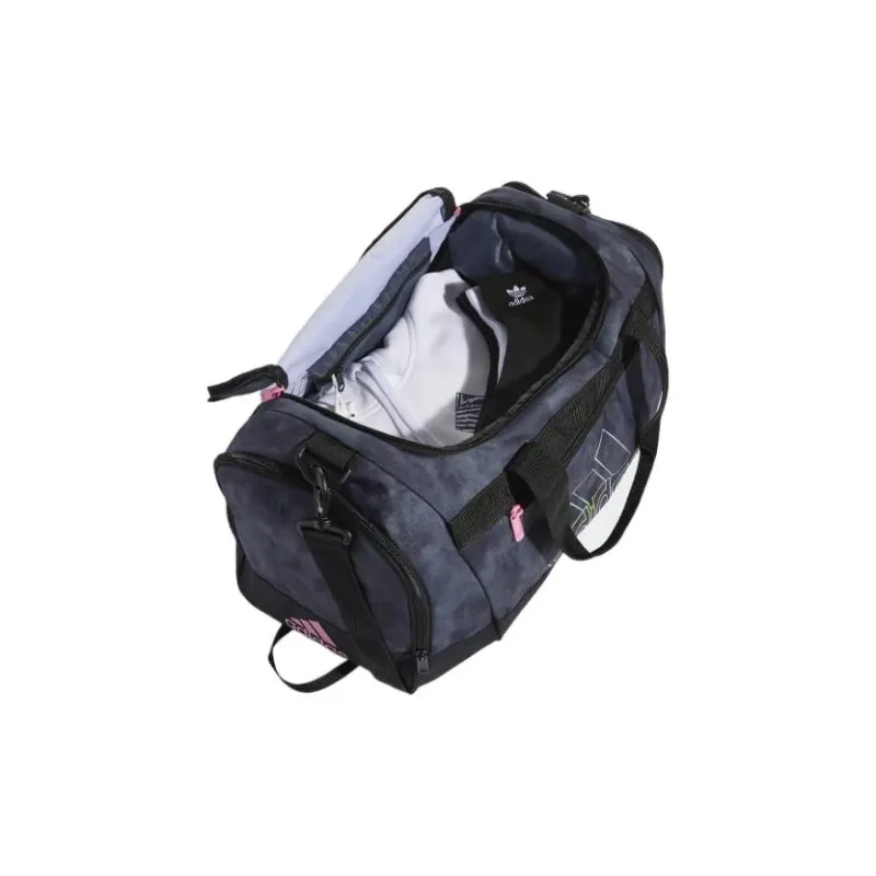 Adidas Polyester Shoulder Bag Crossbody Bag Handbag Travel Bag Small Size Unisex Gray/Extreme Pink-3