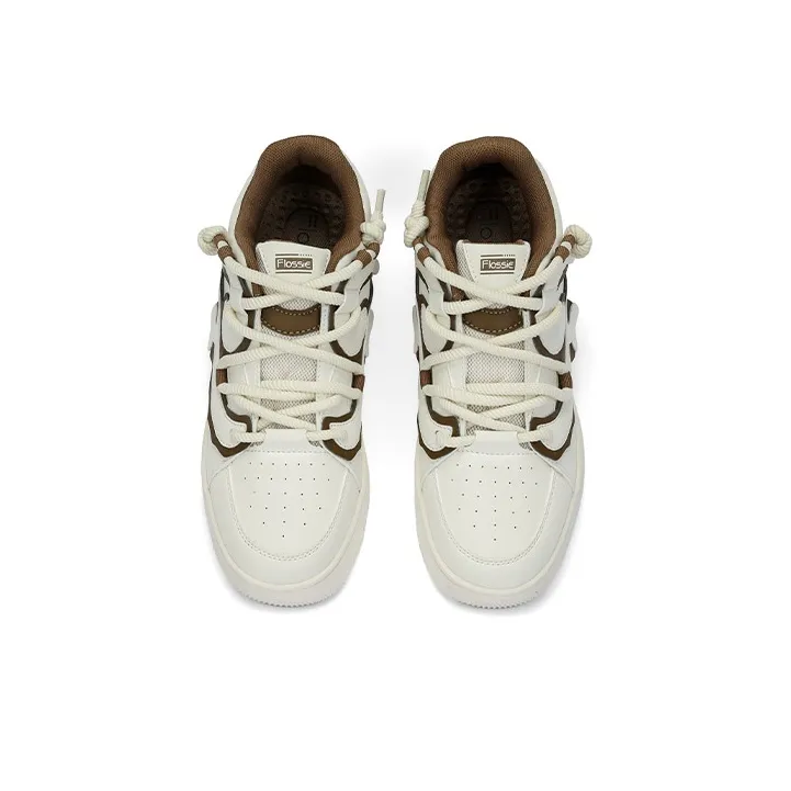FLOSSIE Skateboard Shoes Unisex Low Top White Pink/White Black/White/Beige Khaki-9