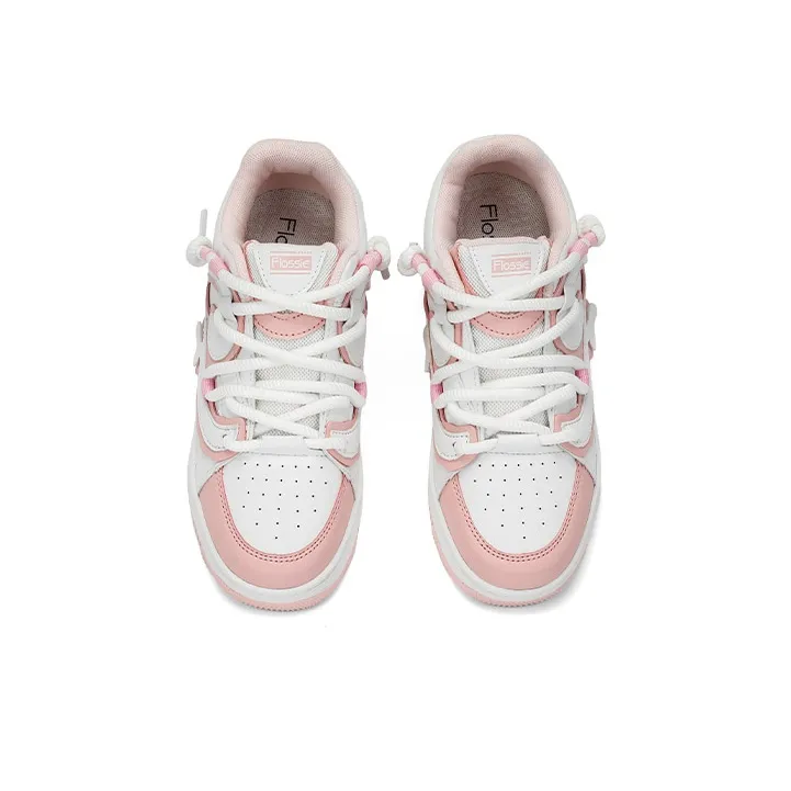 FLOSSIE Skateboard Shoes Unisex Low Top White Pink/White Black/White/Beige Khaki-3