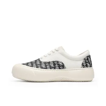 SMILEY France Smiley Face Low-Top Canvas Shoes Men's White Black