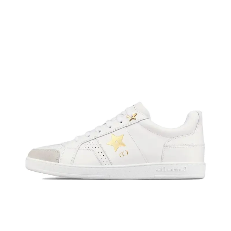 DIOR Star Platform Shoes Low Top Stylish Skateboarding Shoes Women's White-0