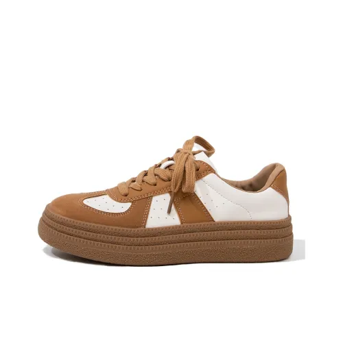 Feiyue Anti Slip Wear Resistant Low Top Skateboard Shoes Women's White/Brown