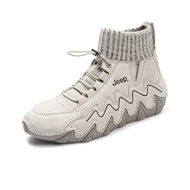 Jeep Octopus, Knitted Fabric Stretch Casual Thermal Ankle Boots Women's-6
