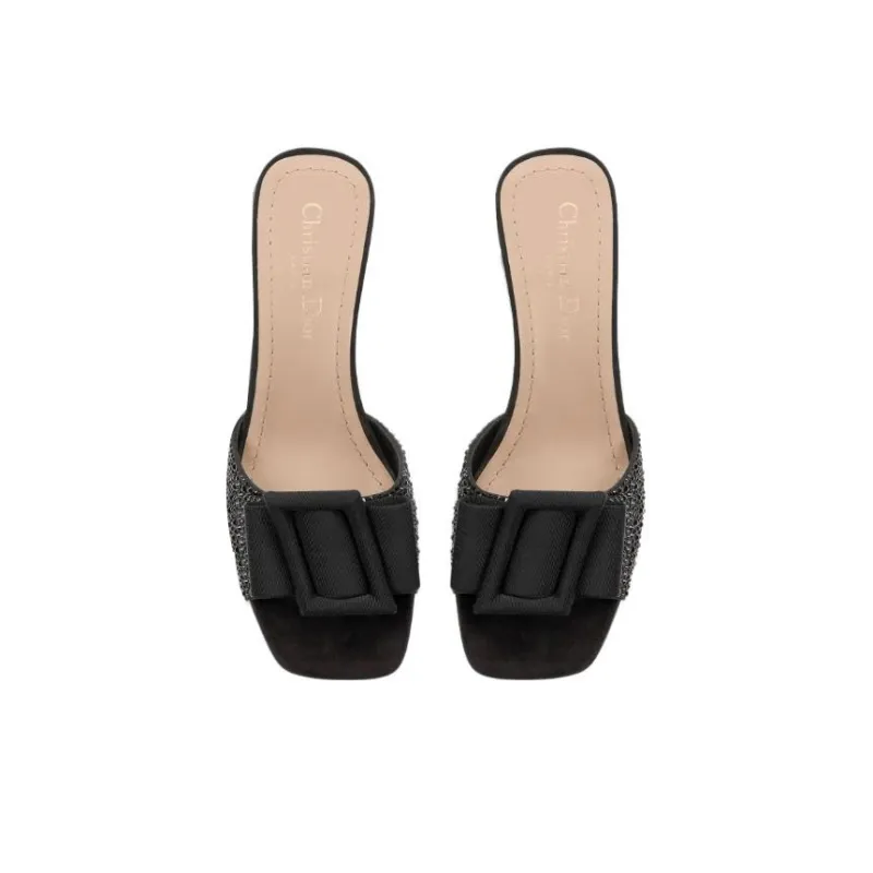 DIOR Idylle Slide Slippers Women's Black-4