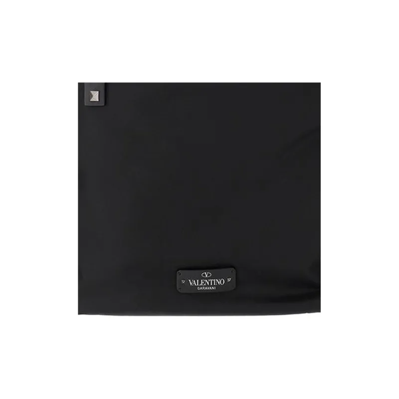 Valentino Nylon Messenger Bag Crossbody Bag Shoulder Bag Men's Black-3