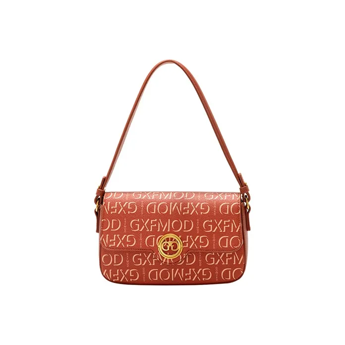 GXFMOD Genuine Leather Shoulder Bag, Crossbody Bag Trumpets Women's Red & Yellow-0