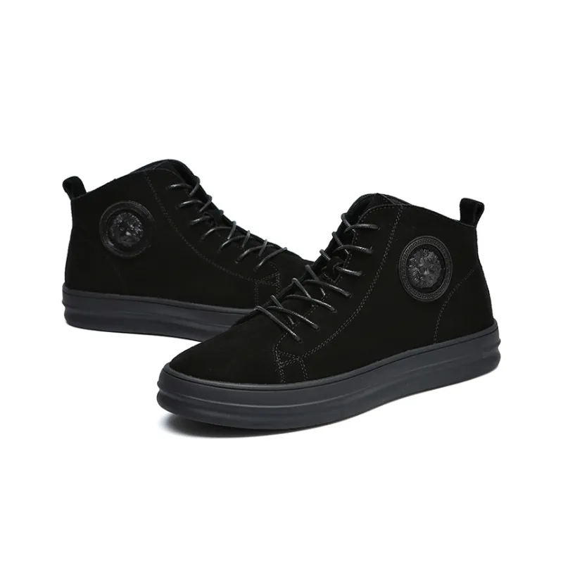YEDANI Mid-Top Skateboard Shoes Men's Black-2