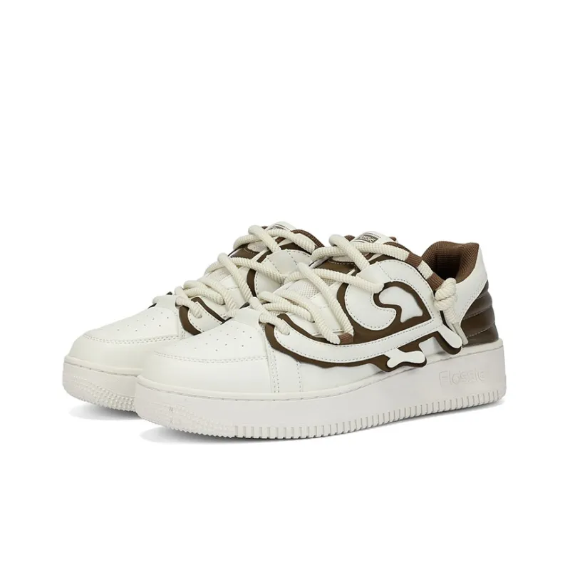 FLOSSIE Skateboard Shoes Unisex Low Top White Pink/White Black/White/Beige Khaki-8