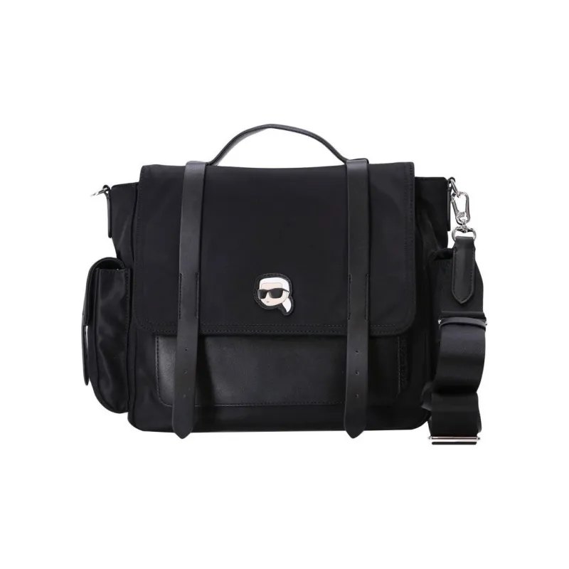 KARL LAGERFELD Polyamide With Polyurethane Messenger Bag Shoulder Bag Crossbody Bag Handbag Women's Black-3