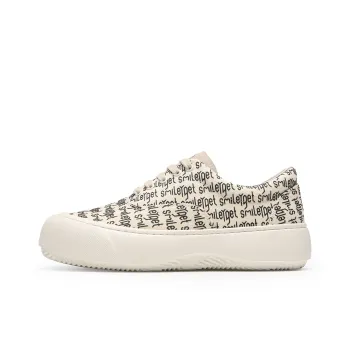 SMILEY France Smiley Face Anti-Slip Wear-Resistant Low-Top Canvas Shoes Men's Beige