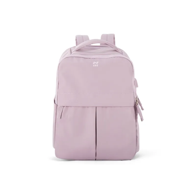 QING QI ZHE Fabric Laptop Bag Travel Bag Backpack Unisex Black/Gray/Blue/Green/Ecru/Purple-37