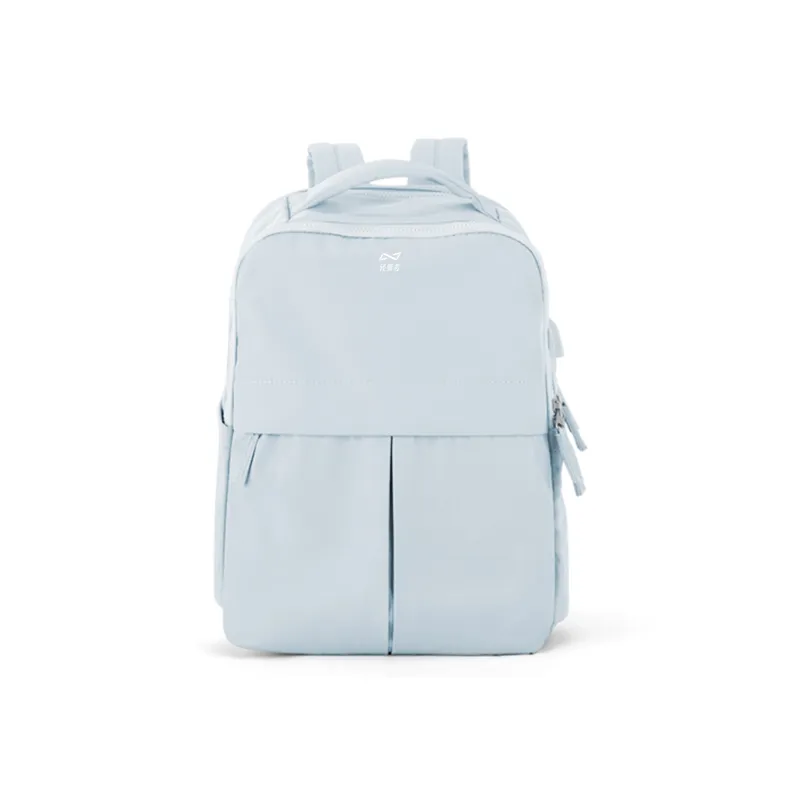 QING QI ZHE Fabric Laptop Bag Travel Bag Backpack Unisex Black/Gray/Blue/Green/Ecru/Purple-15
