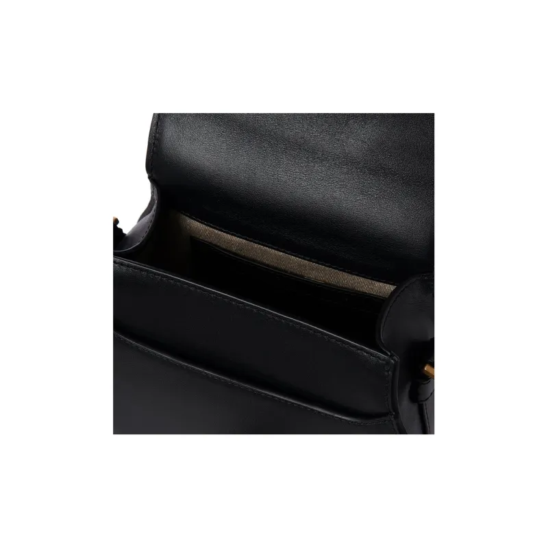 Chloe Marcie Calfskin Saddle Bag, Shoulder Bag, Crossbody Bag, Handbag Trumpets Women's Black-3