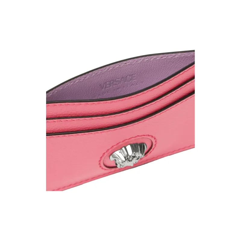 VERSACE La Medusa Cow Leather Card Holder Card Holder Women's Pink-4