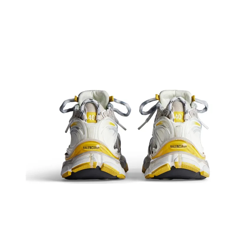 Balenciaga Runner Sneakers 'Beuge White Yellow Nylon And Suede Like Fabric' Women's-5