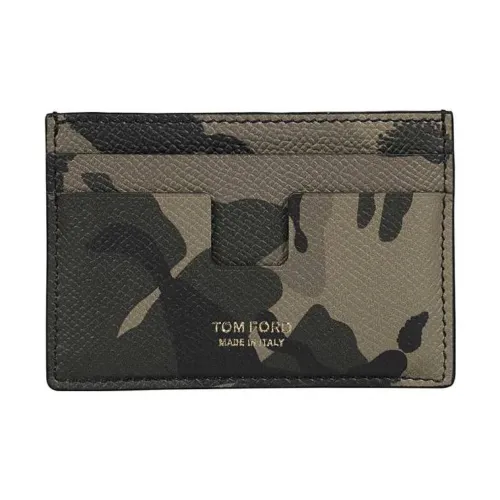 TOM FORD Calfskin Card Holder Men's Camouflage