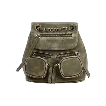 UNITE STAR PU Cortex Handheld Backpack Medium Size Women's Gray Green