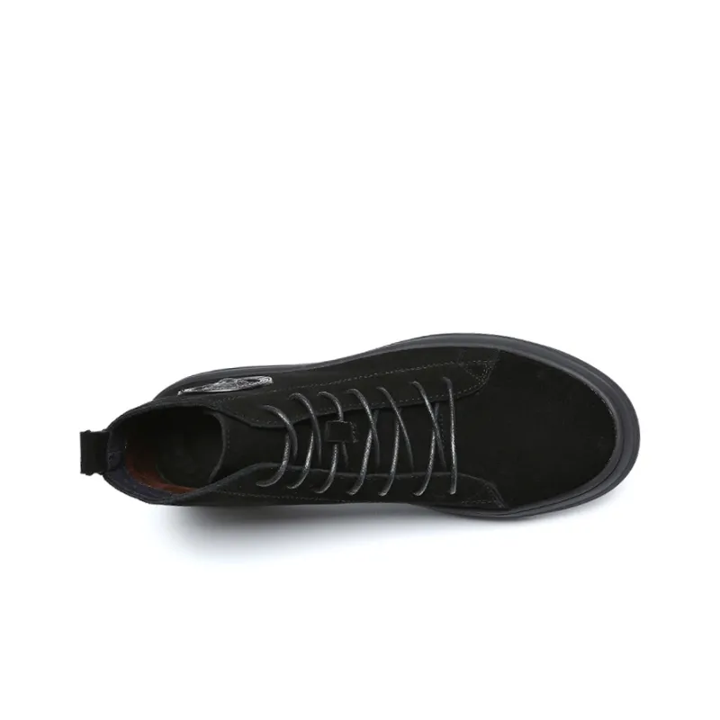 YEDANI Mid-Top Skateboard Shoes Men's Black-4