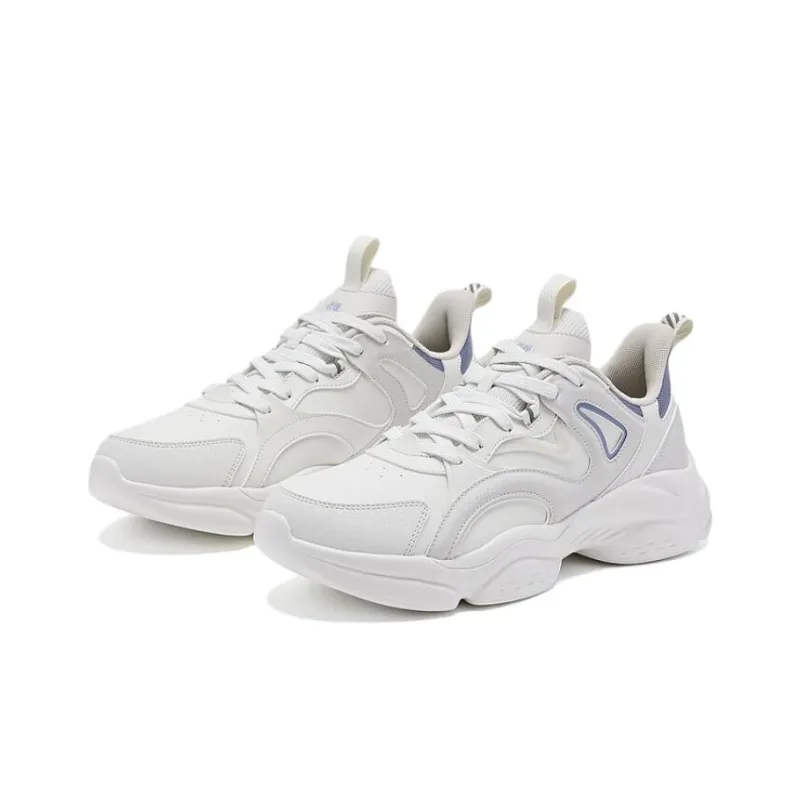 QIAODAN Cushioned Slip Resistant Low Top Running Shoes Men's Mist Gray-2